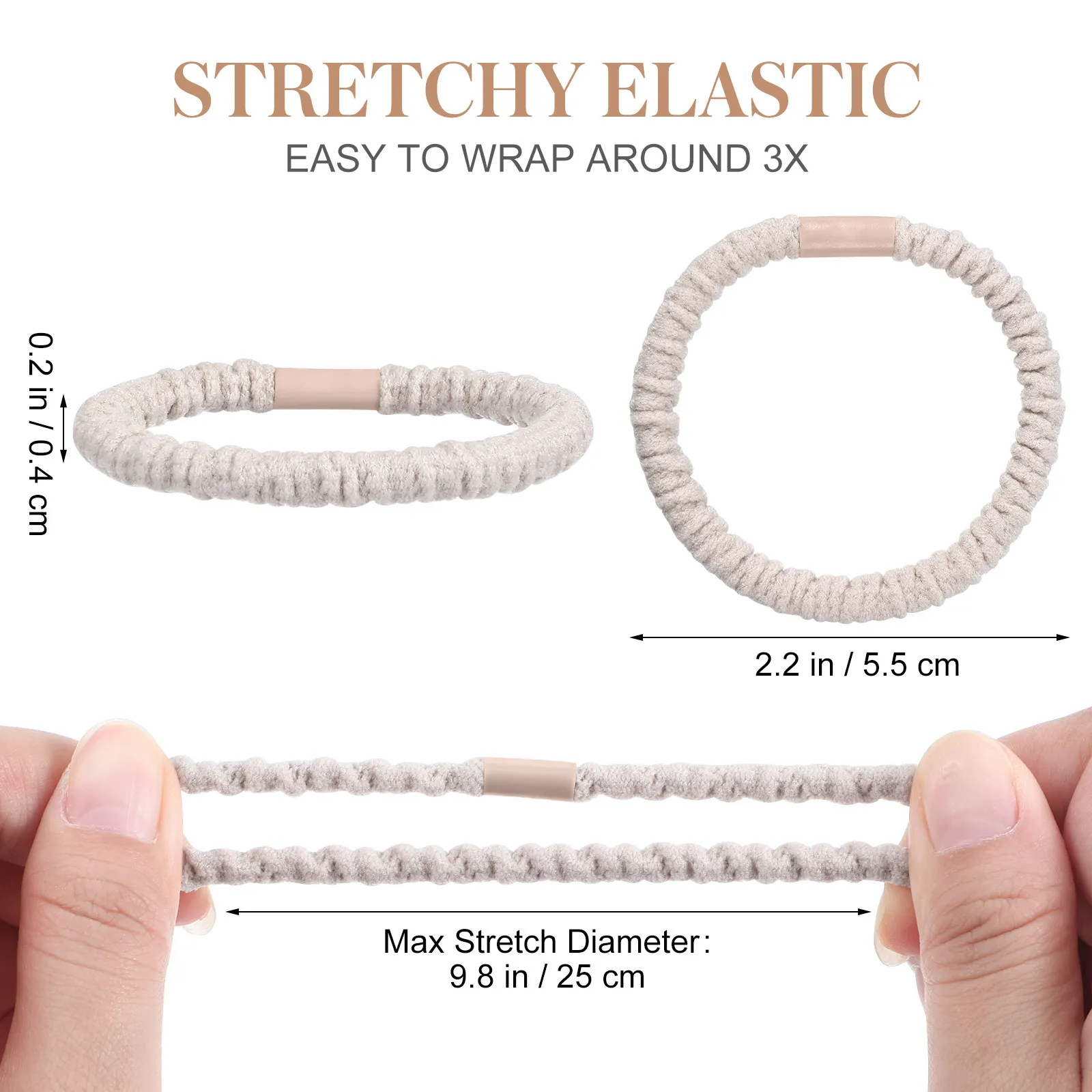 10Pcs Elastic Hair Tie for Women Stretchy Hair Bands No Snag No Breakage Secure Hold Ponytail Bun Braids Soft Comfortable