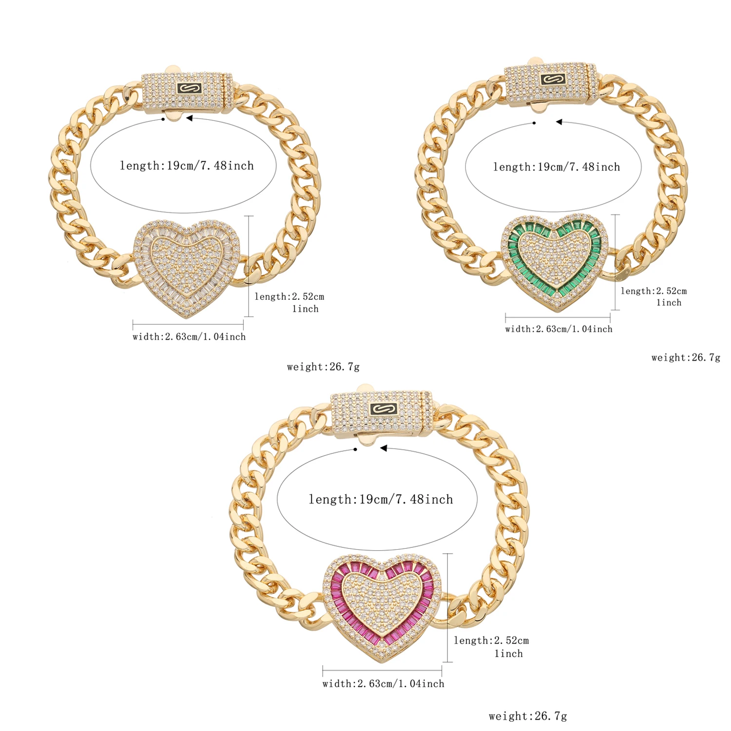 

Charming Monaco chain love bracelet 14k gold-plated female jewelry supports wholesale free shipping item