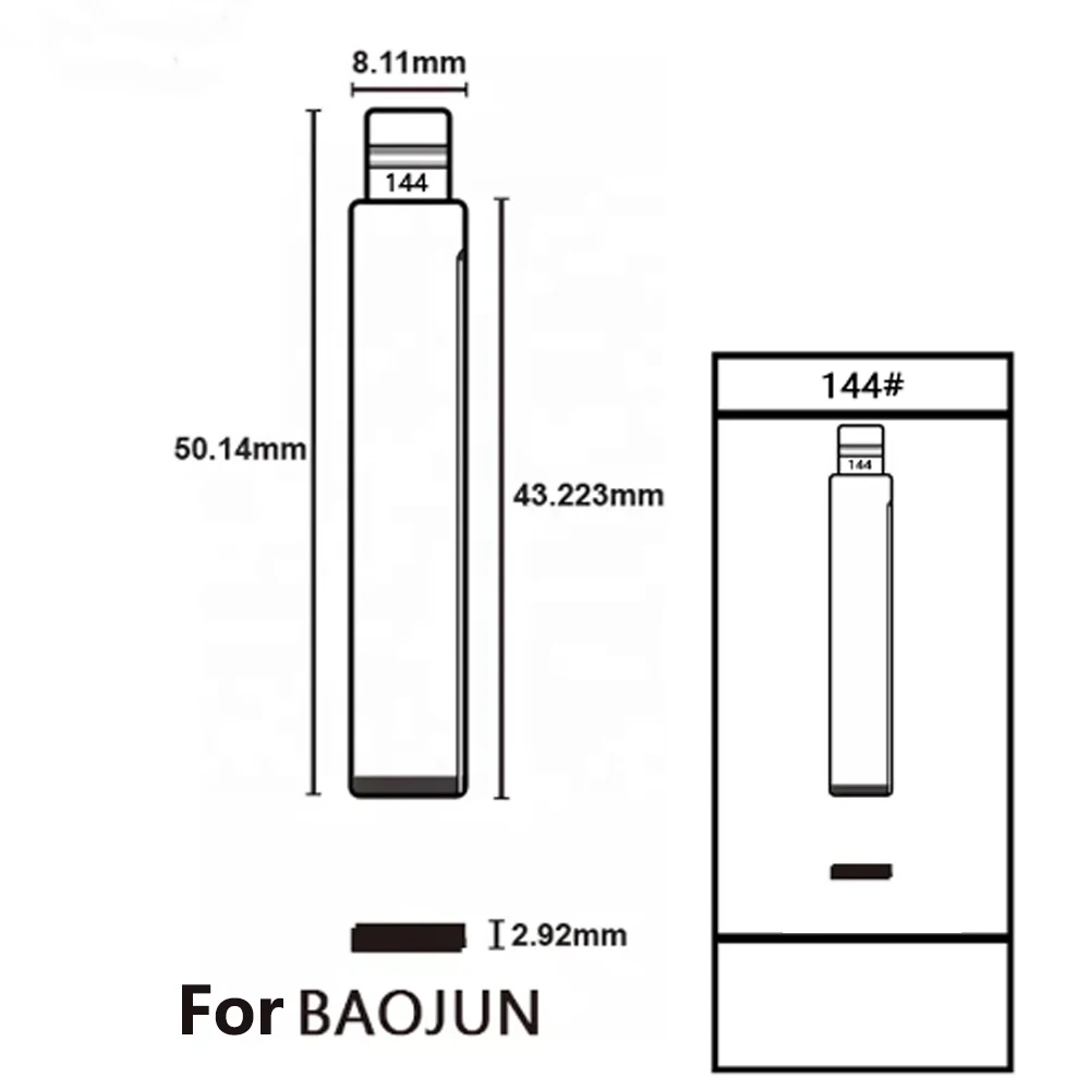 144 # Universal Uncut Afstandsbedieningen Flip Key Blade Voor Baojun 560 144 # Blanco Sleutelblad Ongesneden Voor Auto Afstandsbediening Sleutel 10 Stks/partij