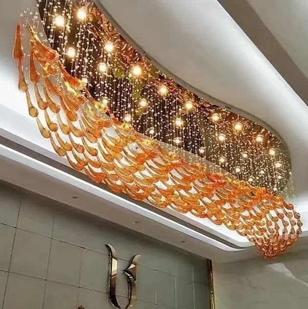 American Design Glass Chandelier Pendant Light Square Wholesale Manufacturer's Exclusive for Living Room Hotel Bar Lighting