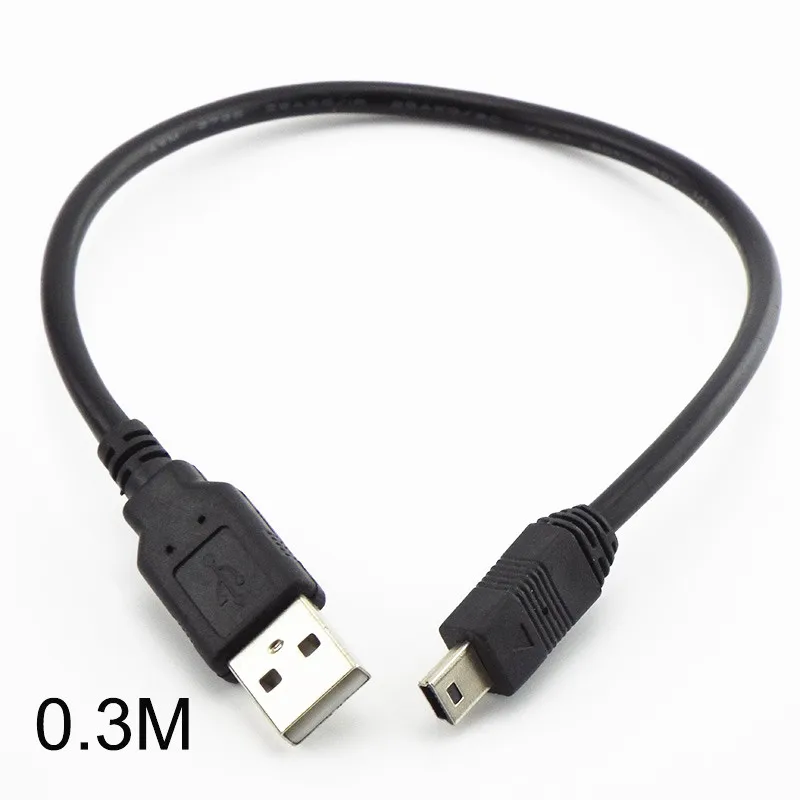 Mini USB Cable T-port mini USB Data Cable 0.3M 0.5M 1.5M 3M 5M USB To USB Fast Charger For MP3 MP4 Player Car DVR Digital Camera