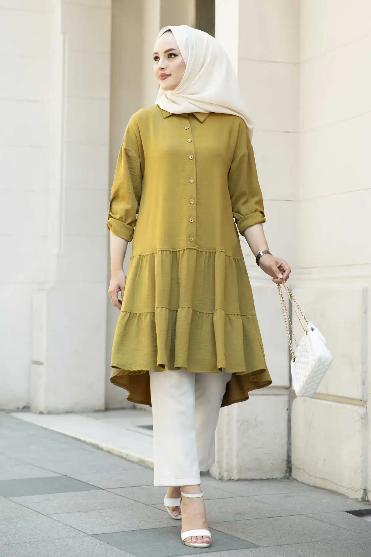 Skirt Frilled Aerobin Tunik Mustard