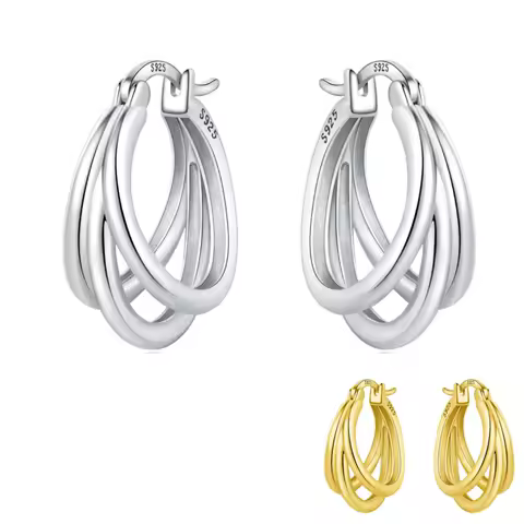925 Sterling Silver Exquisite Multi-layer Ear Ring Jewelry Versatile Hoop Earrings For Women Jewelry Fine Birthday Party Gift