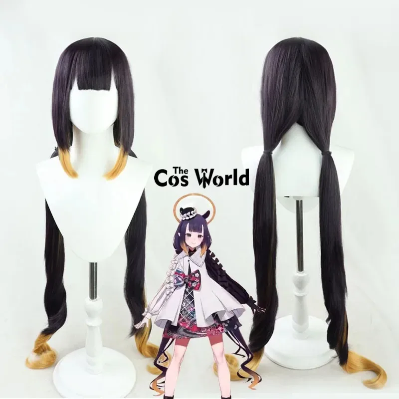 Virtual YouTuber VTuber Hololive inglés Ninomae Inanis pelucas largas de Anime Cosplay fibra de pelo sintético resistente al calor + gorro de peluca