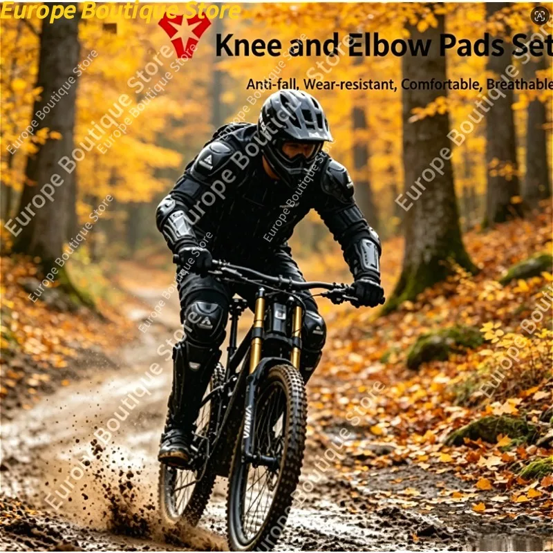 

Anti Fall Knee Pads 4Pcs 4 Seasons Off Road Motorcycle Protective Gear Long Leg Guards Windproof Racing Motocross