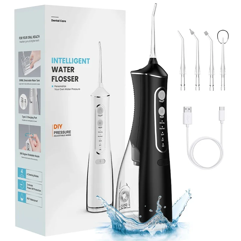 

Best Quality Oral Irrigator Water Flosser Electric 300ml Tank Water Flosser With Nozzles Adapter