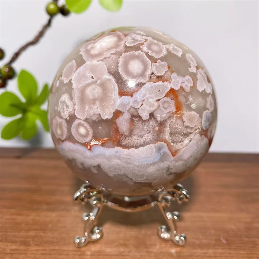 

Уникальная натуральная розовая цветочная агатовая сфера с отверстием, жеода, друзы, кварцевый целебный кристалл, Рейки, энергетический домашний декор, подарок + подставка