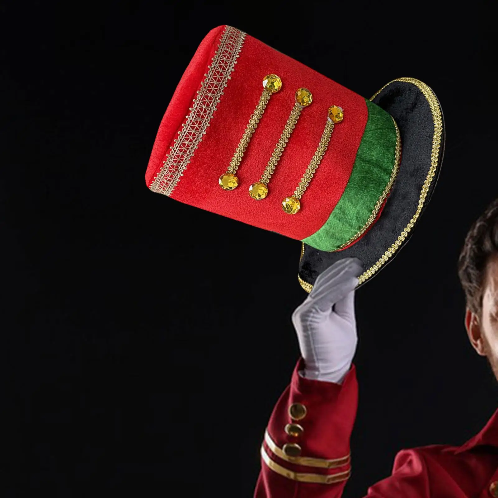 Sombrero de copa Majorette Ringmaster para juegos de rol, celebraciones, juegos escolares