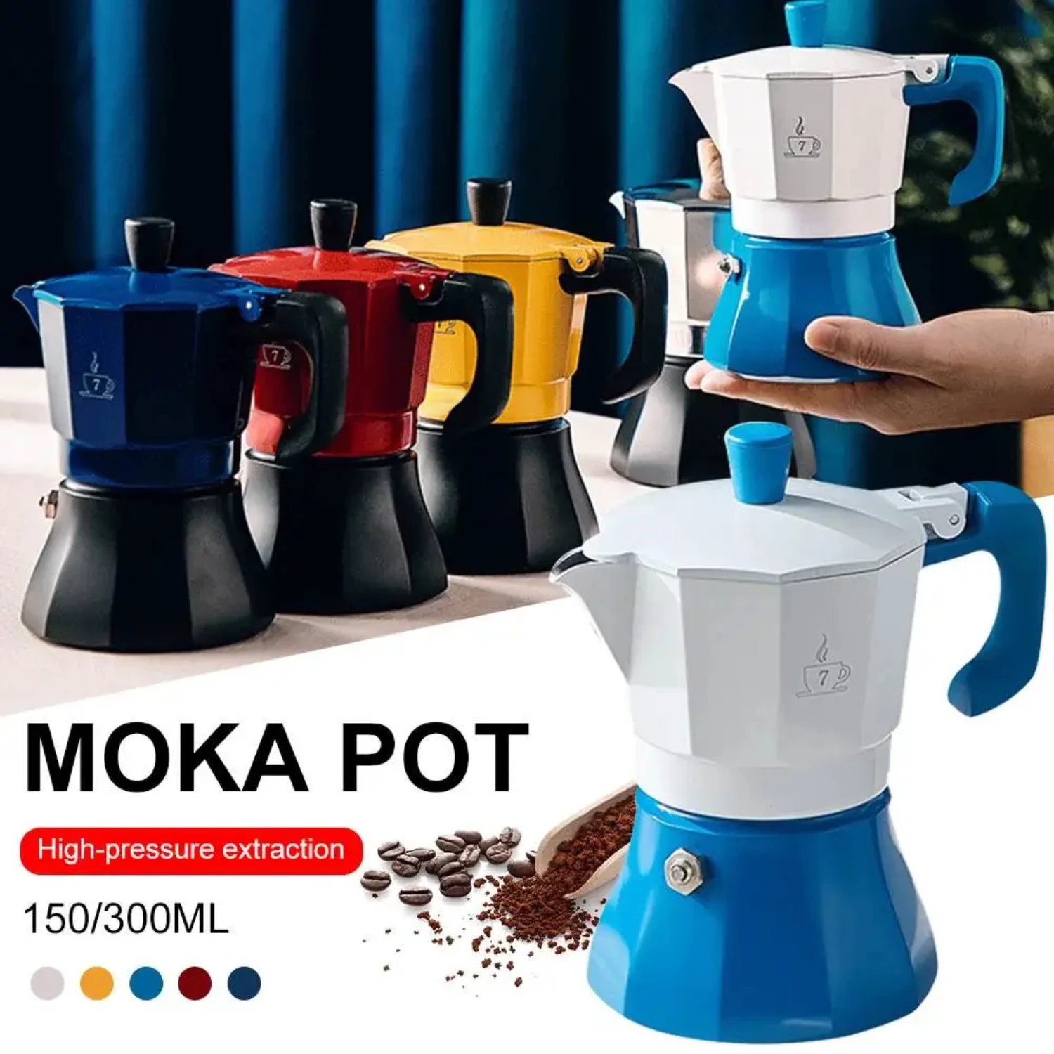 New Rich and Bold Italian Moka Pot - Authentic Stainless Steel Stovetop Coffee Brewer with Ergonomic Handle - Enjoy a True Itali