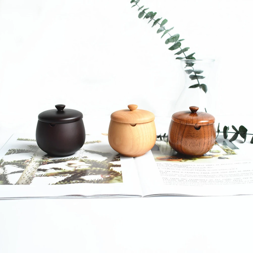 

Jujube Wood Seasoning Jar Spice Containers Salt Storage Wooden Canisters Kitchen Accessories Food Grade Durability Safe Home