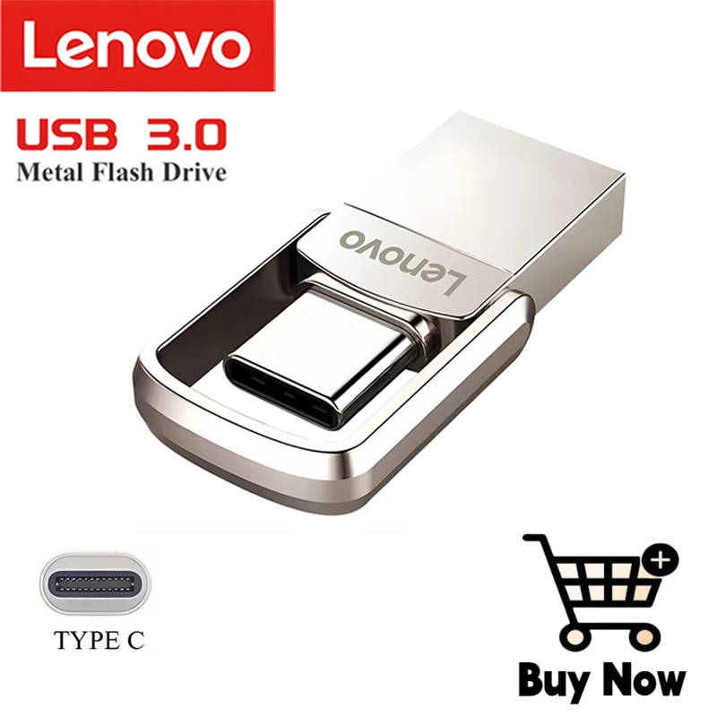 Lenovo U Disk 2TB 1TB USB 3.0ประเภท C อินเตอร์เฟส128GB 256GB 512GB หน่วยความจำ USB แบบพกพา