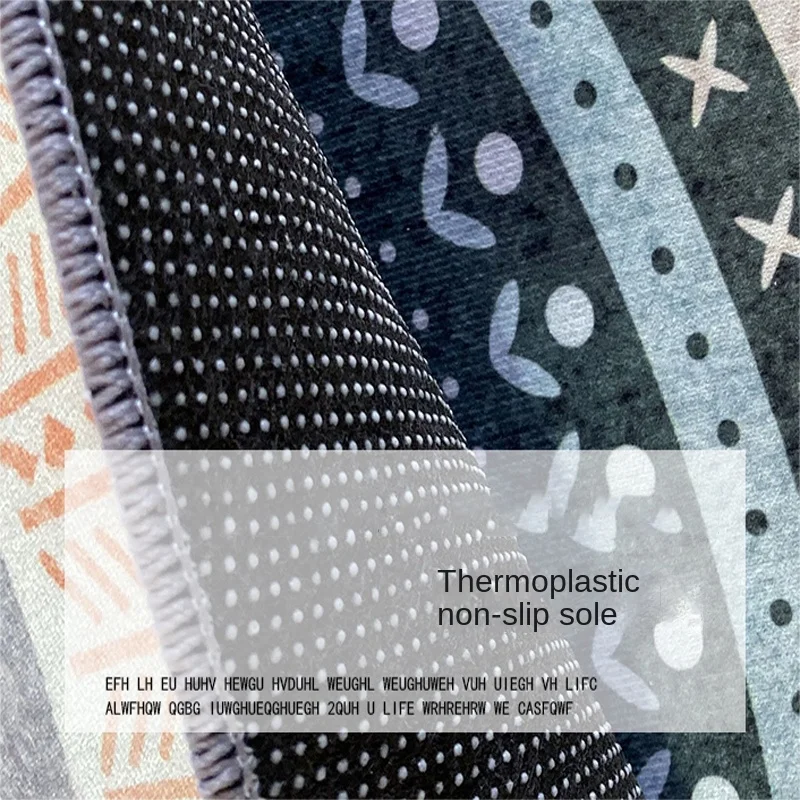 Tapis ronds nordiques de style marocain, tapis de chambre rétro, tapis de salon, grande surface, lea, tapis de sol lavables, non ald