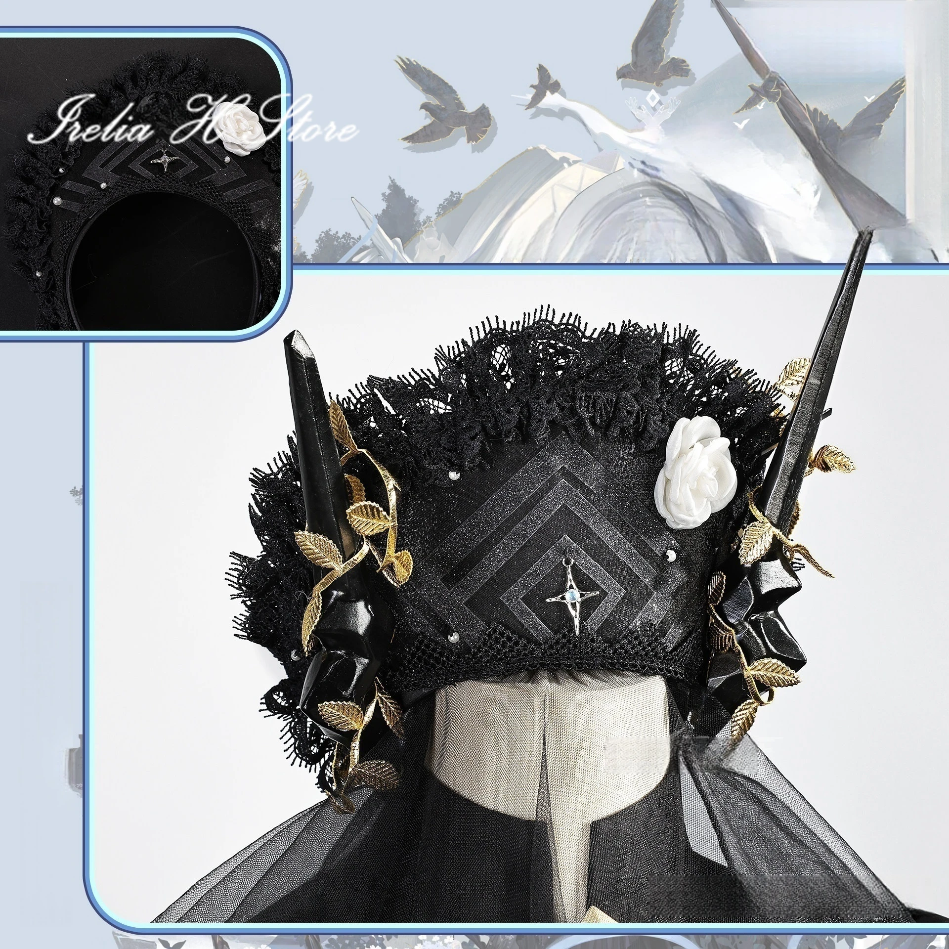 Irelia H Store أزياء فرسان تيريزا المدنية إترننا التأثيرية للنساء أزياء الهالوين فساتين سوداء