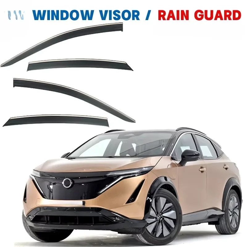 Premium Easy Installation Window Visor Wind Deflector Rain Guard For 2022+ Nissan Ariya OEM Direct Fit Set For Protection