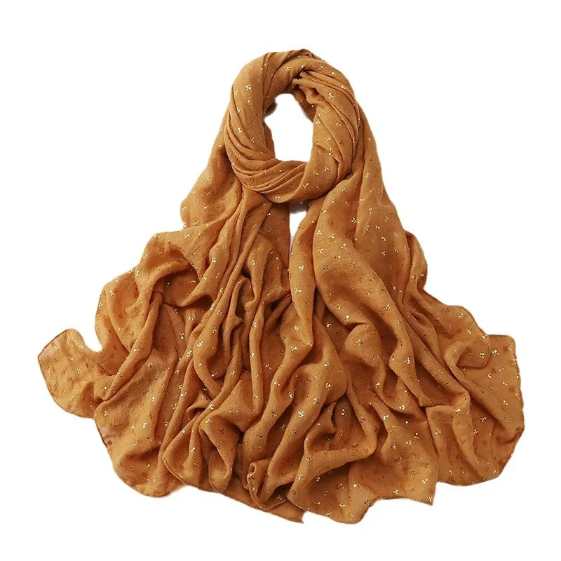 New Malaysia Indonesia parcel headscarf, women\'s cotton and linen bronzing printing scarf