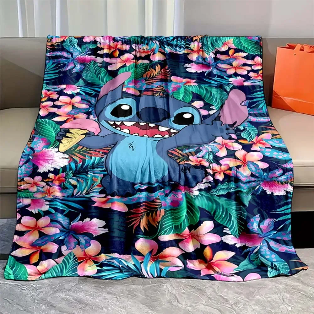 

Fashion Disney Star Baby Stitch Flannel Blanket Children Adult Bedding Bedspread Sofa Spring and Autumn Warm Blanket Home Decor