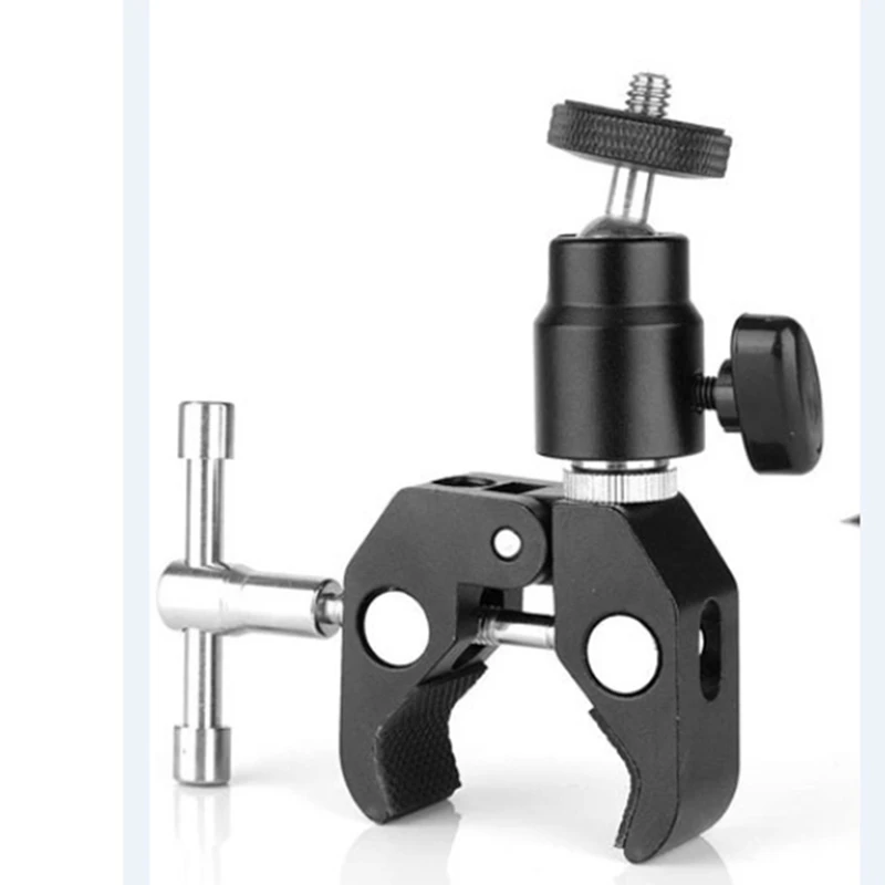 Super Clamp With 360° Mini Ball-Head Quick Release Clamp Bracket Tripod Mount 1/4 Screw Clip For DSLR Camera