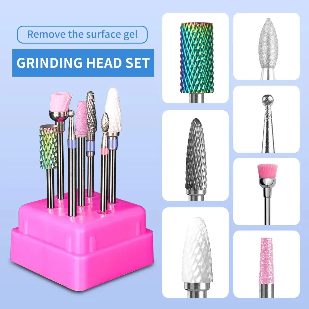 7 Pcs Ceramic Milling Cutter For Manicure Removing Gel Varnish Nail Drill Bits Electric Machine Accessories Tool