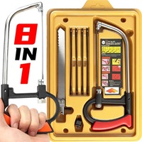 8 in1 Saw Multi Purpose Hand Hacksaw Set Metal Wood Rubber Glass Saw Kit for Woodworking Metalworking Model Hobby Handmade Tool