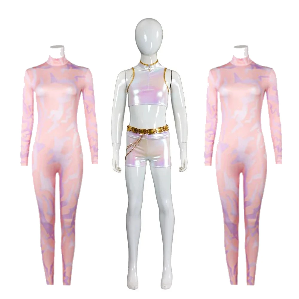 

Kids Demon Hunter of KPop Rumi Cosplay White Gloden Costume Little Baby Girls Roleplay Clothing Halloween Suit