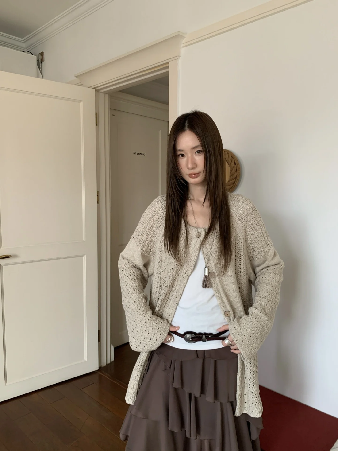 

Retro Loose Twist Knitted Open Cardigan Women's Autumn New Sle Best U Versatile Slimming Color Sweater Top