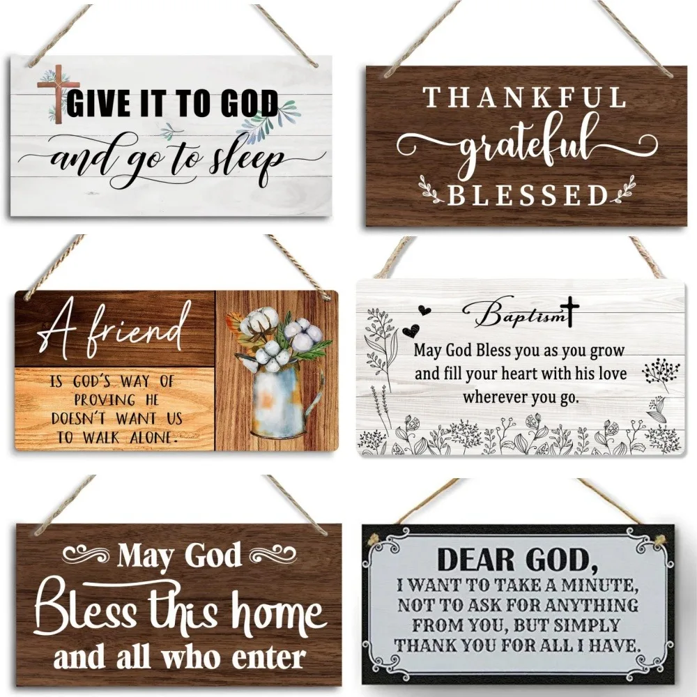 1pc Dear God House Decorative Sign Faith Religion Belief Gratitude Home Ornament Living Room Gift for Retail Stores, Boutique