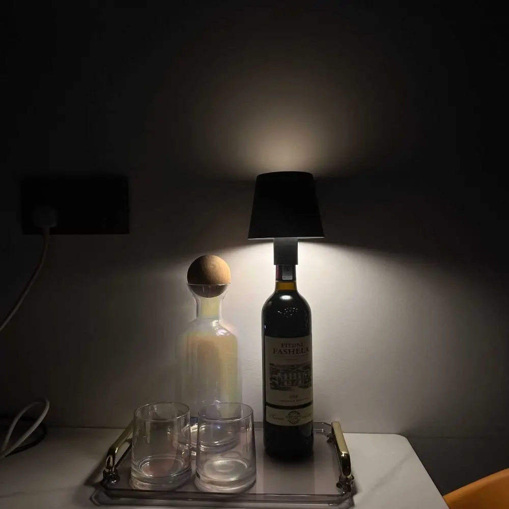 RGB Breathing Light Wireless Bottle Table Lamp Type-c Interface USB Rechargeable Wine Bottle Lights LED Touch