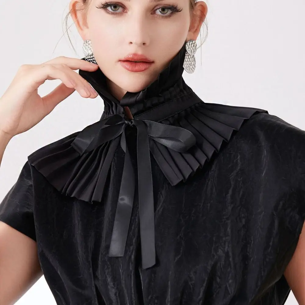 Cameo Detachable Lace Collar Medieval Style Vintage Fake Collar Opera Layered Elizabethan Neck Ruff Photo Props