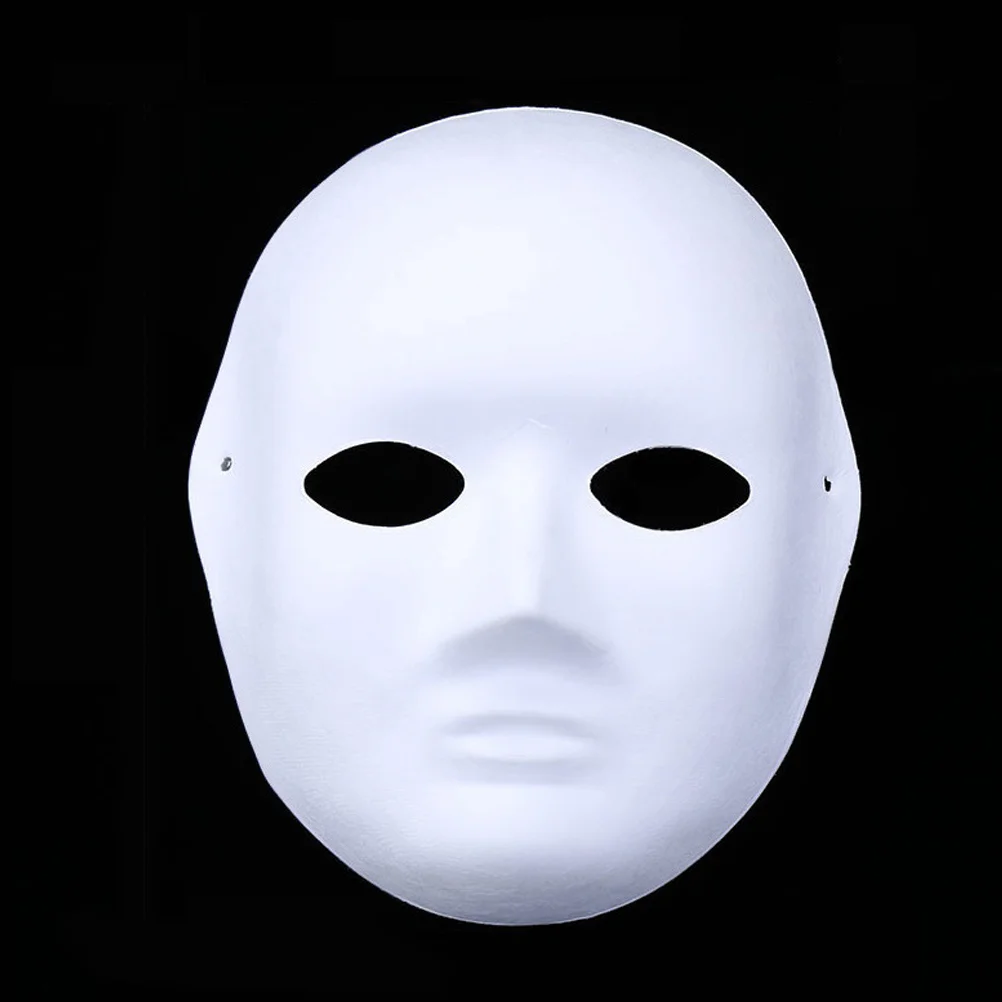 8 Pcs Halloween Costumes Peking Opera Mask Craft Blank White Kids Full Face Makeup Paintable Party Cosplay Men and Women