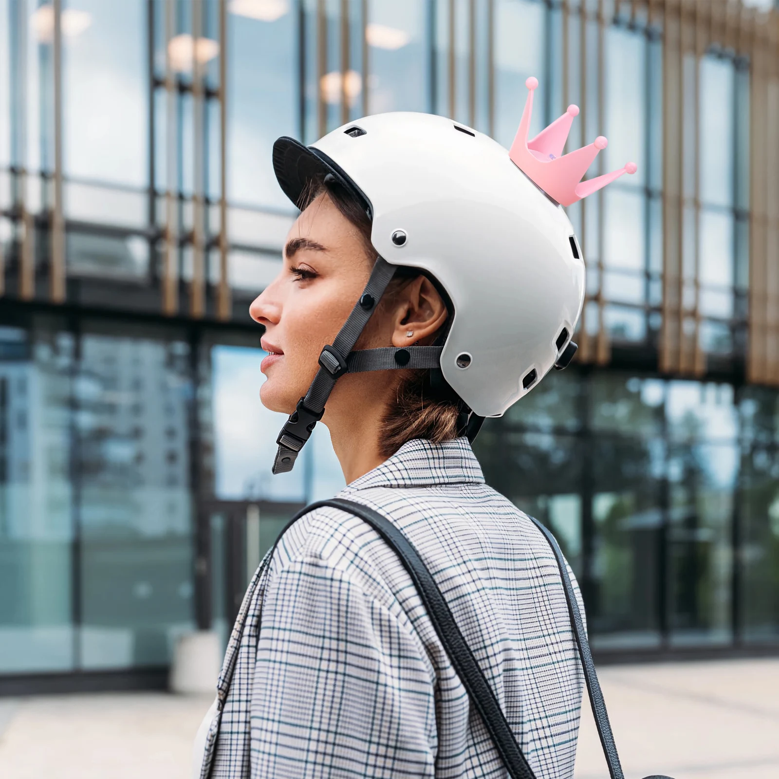 

1pc Decoration Motorcycle Suction Cup Premium Silicone Ornament Shape Stretchable Horns Light Pink