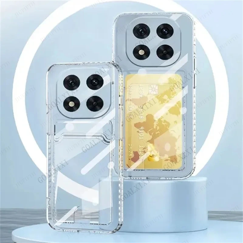 

Wallet Card Slot Holder Case For Poco X7 X6 X5 X4 X3 Pro Clear Silicones Phone Cases Little X7 M6 M6Pro F6 Funda Back pouch