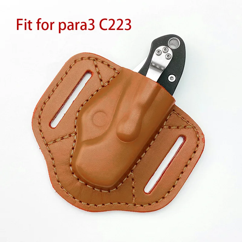 

1piece Brand New Genuine Leather Scabbard for Spider Para3 C223 Folding Knife Storage Bag Custom Leather Sheath