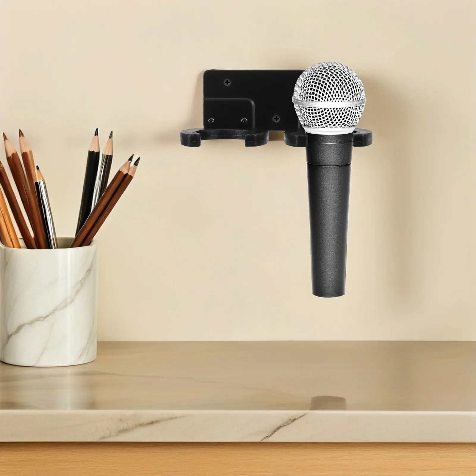 

Heavy Duty Mic Holder for Desk with Rotatable Design Stable Grip Microphone Hanger Clip Compatible with All Dynamic Wireless