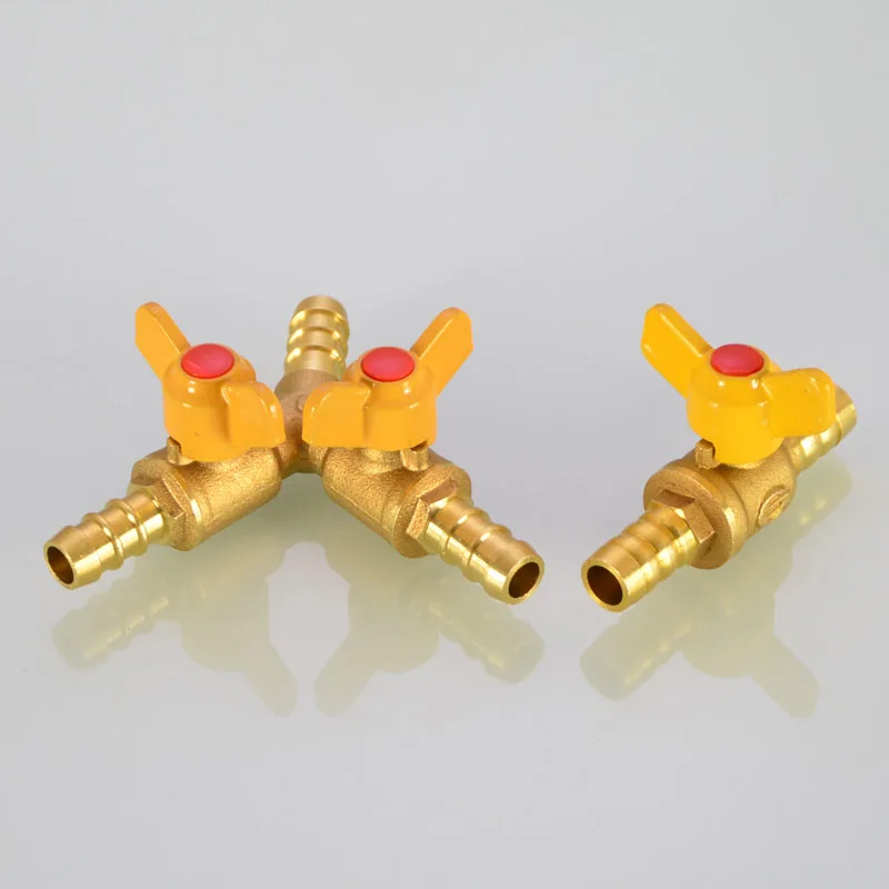 

Durable Gas Hose with Tee Valve & Barbed Connector for Natural/LPG Pipe - Three-Way Ball Valve Fitting