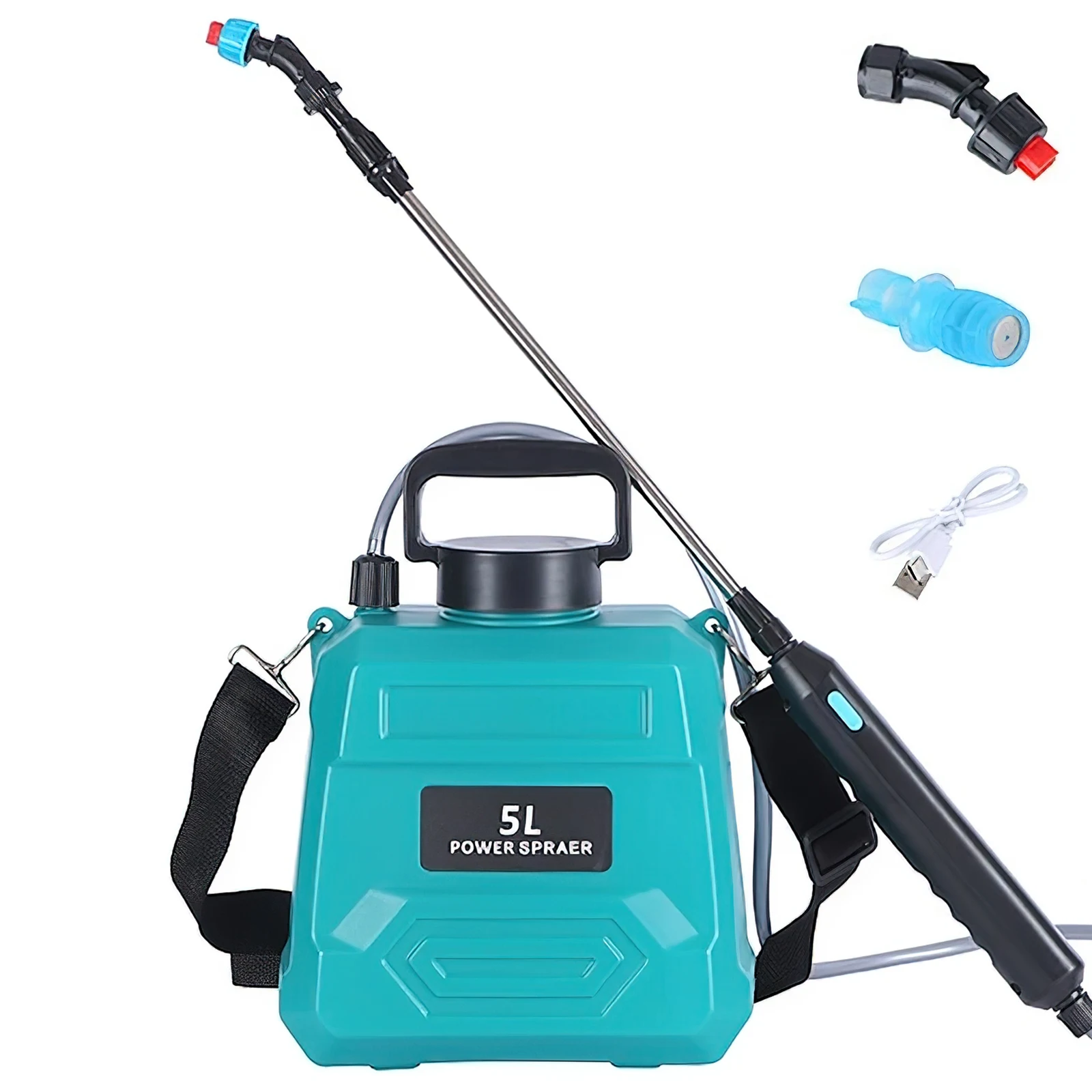 5L Elektrischer Gartensprüher mit 3,7V Akku, Rucksack-Unkrautvernichter, Hochdruck-Tragbarer Rasensprüher für Pflanzen, Bewässerung, Unkrautbekämpfung, Hausgarten-Pflege