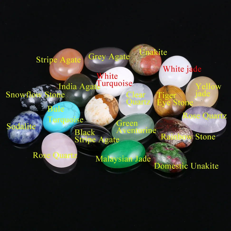 20PCS Egg Shaped Mixed Color Natural Stone Semi Precious Stone Handicraft Jewelry Home Decoration Jewelry Ornaments Gifts