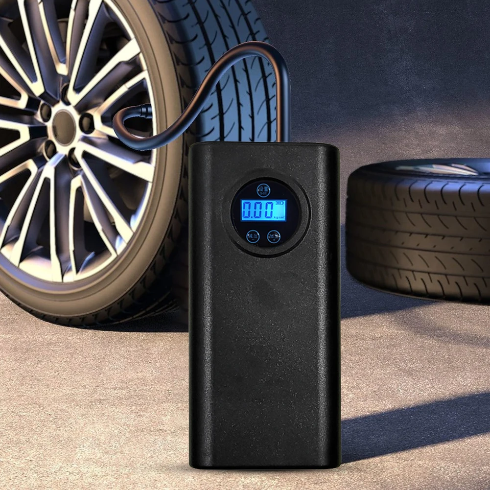 Car Tyre Inflator Rechargeable with Digital Pressure Gauge Small Air Pump 1500mAh Portable Air Pump for Car Motorcycle Bike Ball