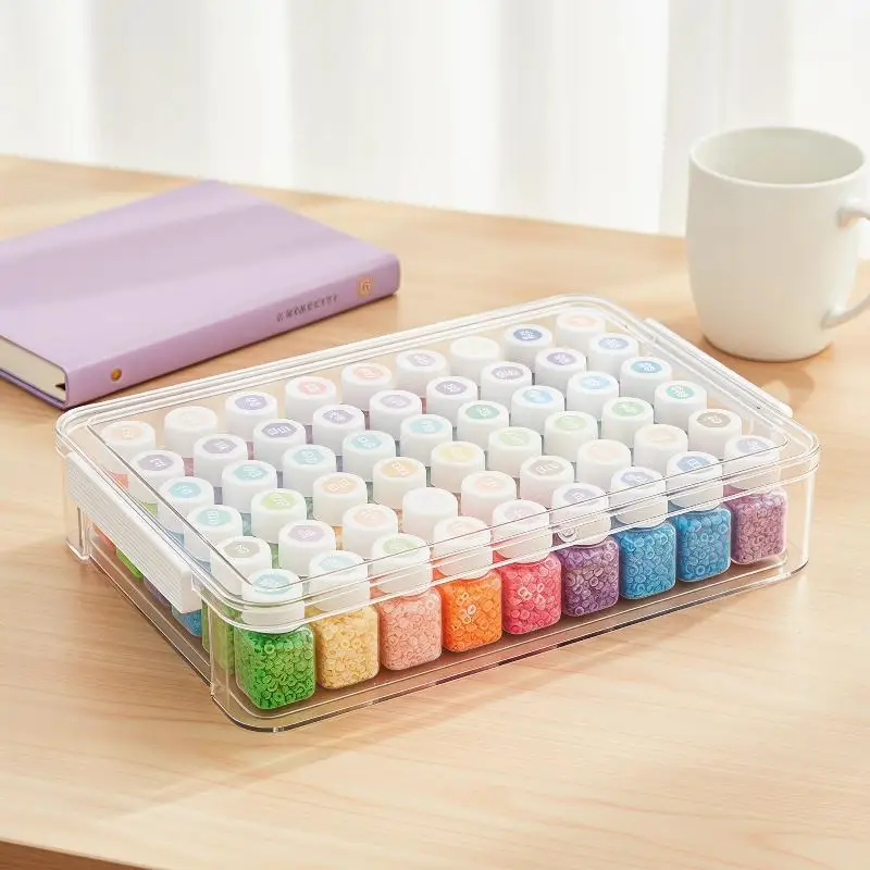 Durable Transparent Bead Box with Cover for Dustproof Storage and Crafting Projects