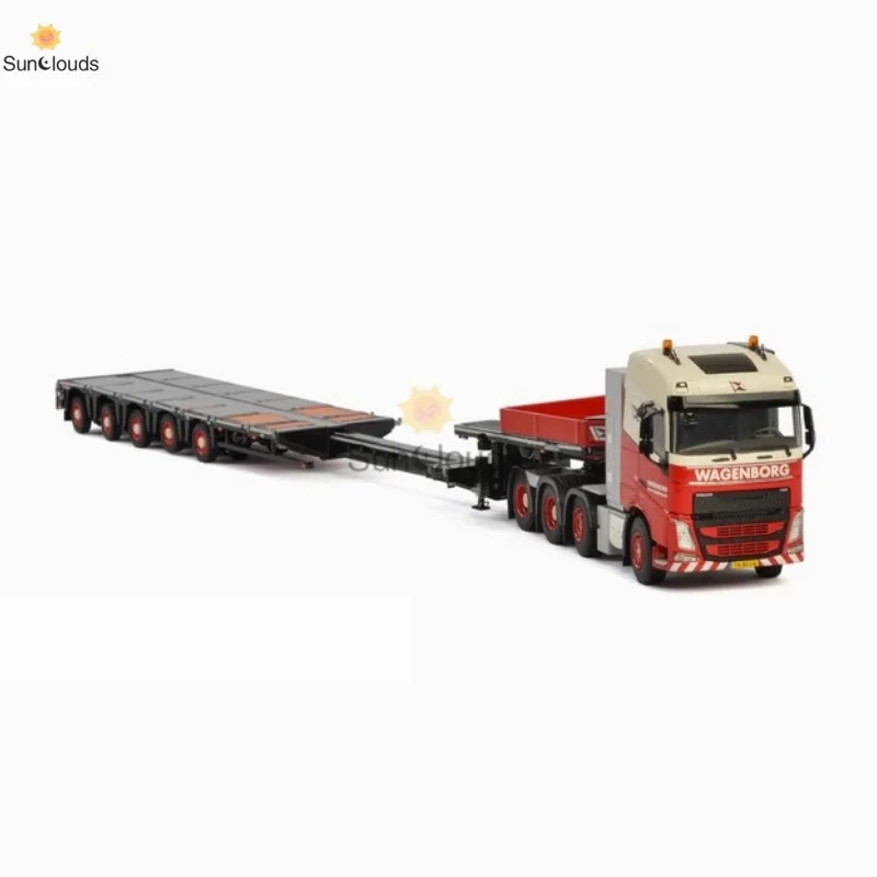 Alloy 1:50 Scale WSI Wagenborg VOL FH4 01-2015 GLOBETROTTER 8x4 MCO PX-5 AXLE Low Board Trailer Model Toy  Collection Gift