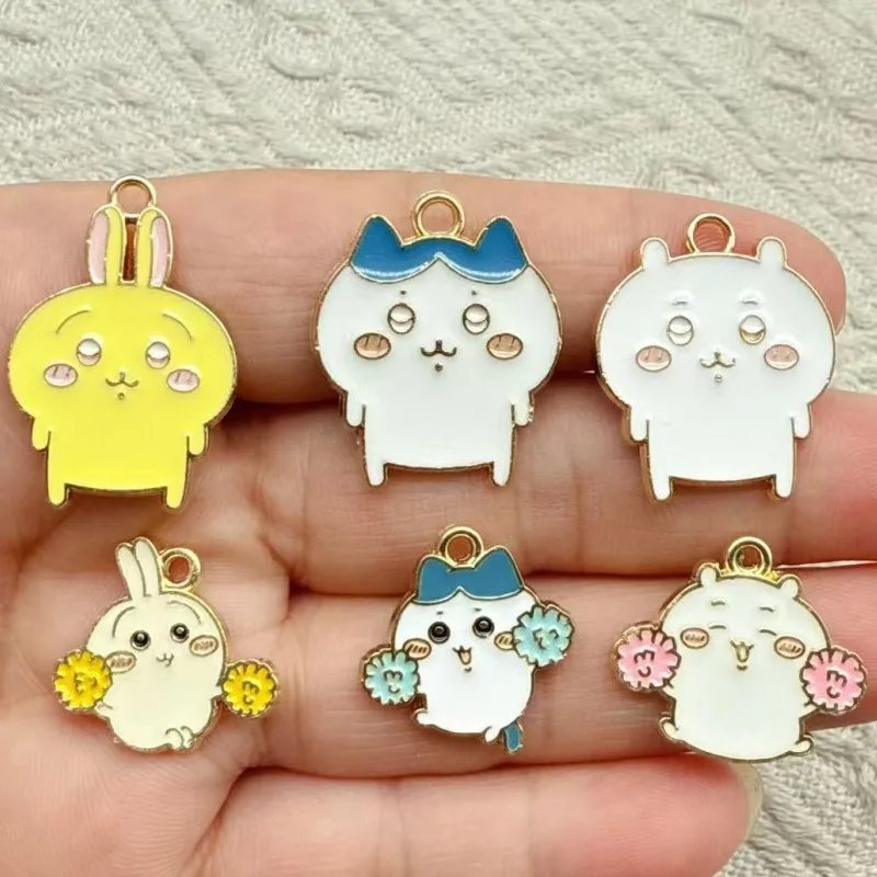 10pcs Cartoon Chiikawa Decorations Cute Alloy Pendant Anime Figures DIY Creative Fashion Jewelry Accessories Gift