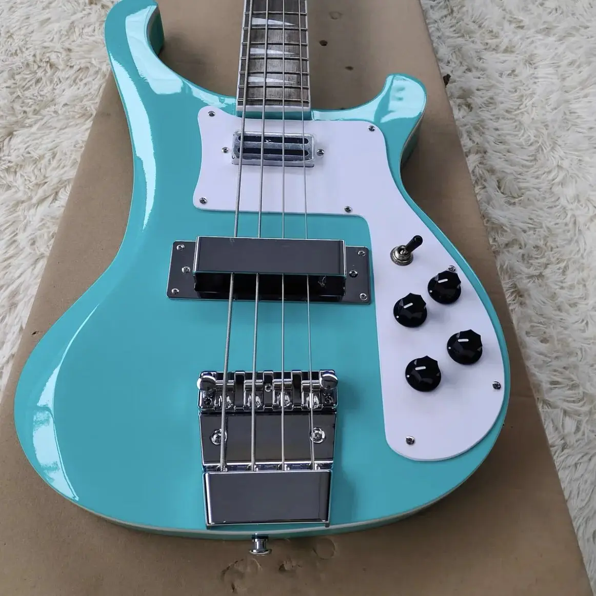 China OEM factory rick  back 4003 Lakeside blue bass guitar