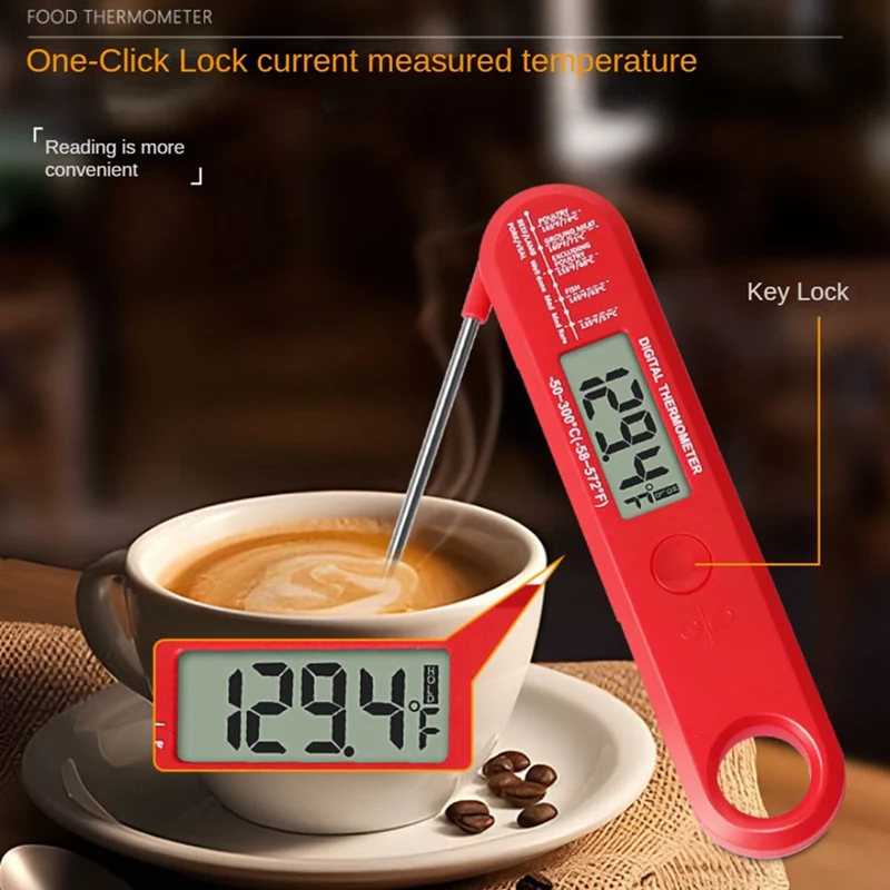 Folding Meat Thermometer Digital Instant Read Meat Thermometer For Grill Cooking For Kitchen Outside, BBQ, Bakery