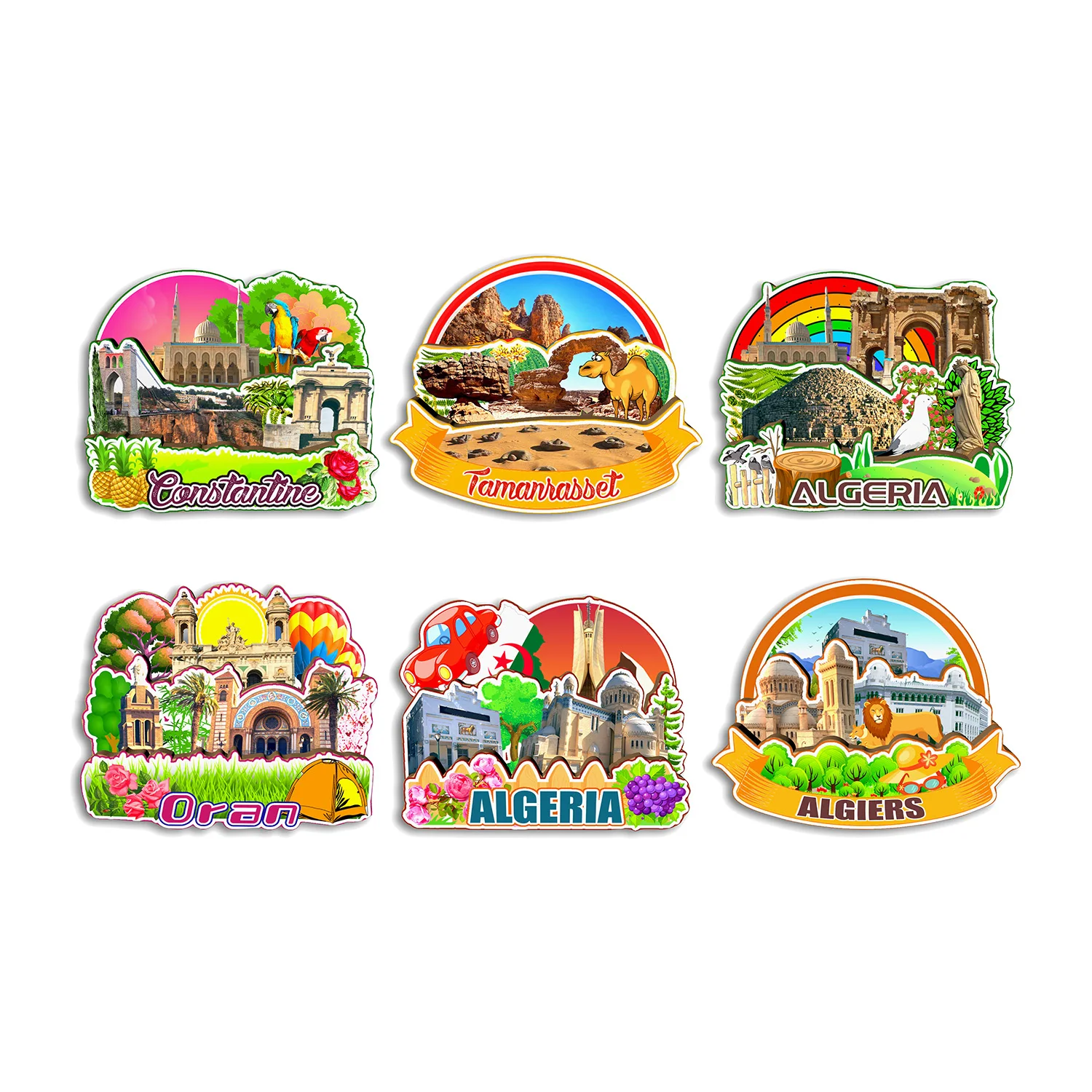 Constantine Tamanrasset Oran Algiers Алжир Магнит на холодильник Путешествия Сувенир Подарок Ручная работа Декоративные