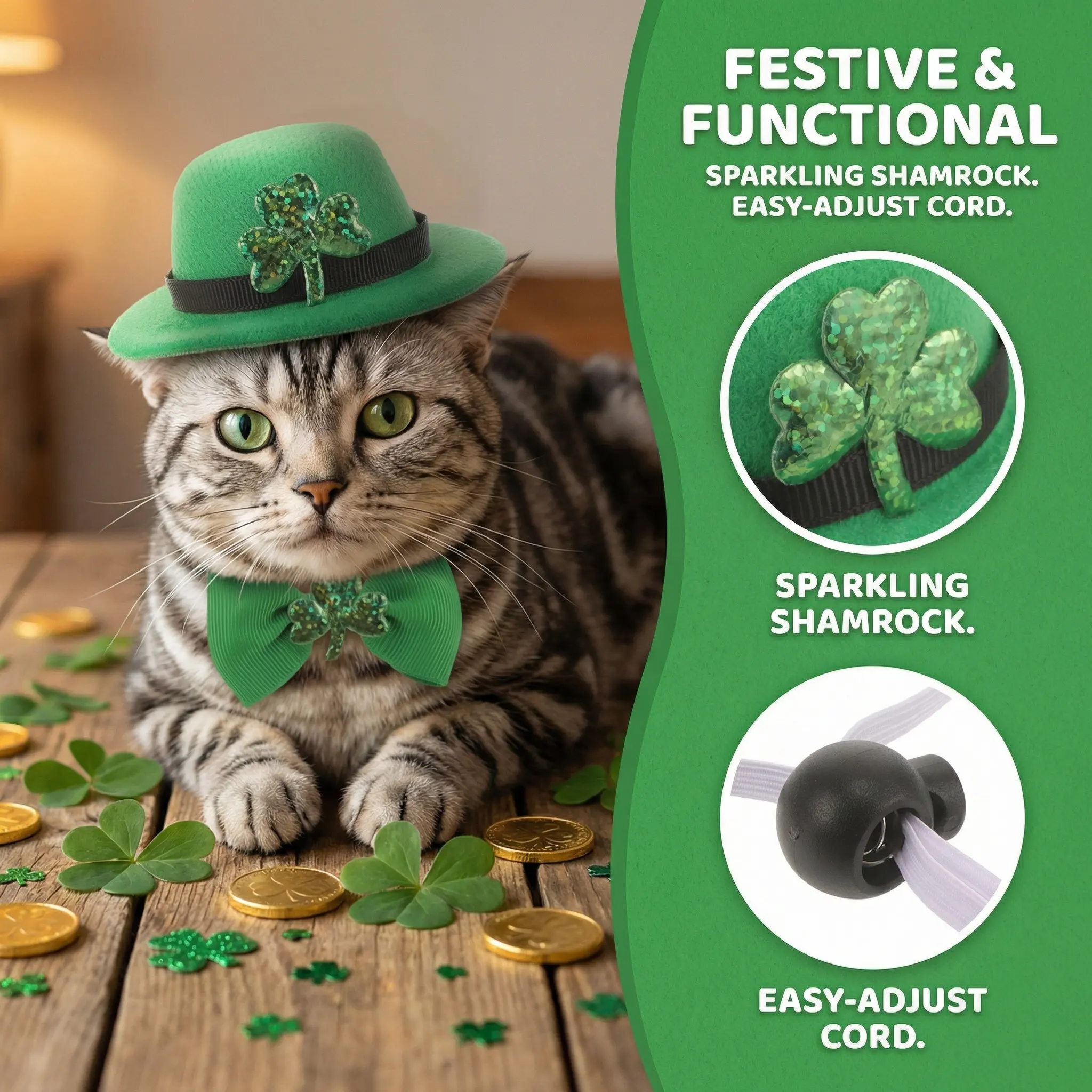 1Set Day Pet Costume Set Dog Hat Bow Collar Polyester Holiday Party Outfit Photo Prop Attractive Dress Up