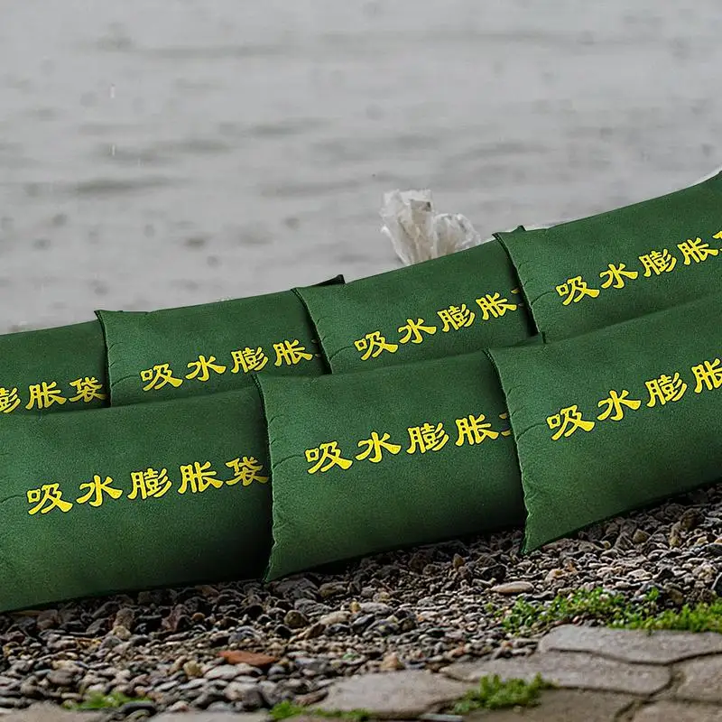 Bolsas de inundaciones activadas por agua, barreras de prevención de inundaciones 5X, bolsas de arena reutilizables sin arena, bolsas absorbentes para presa de inundaciones para puerta de garaje de casa