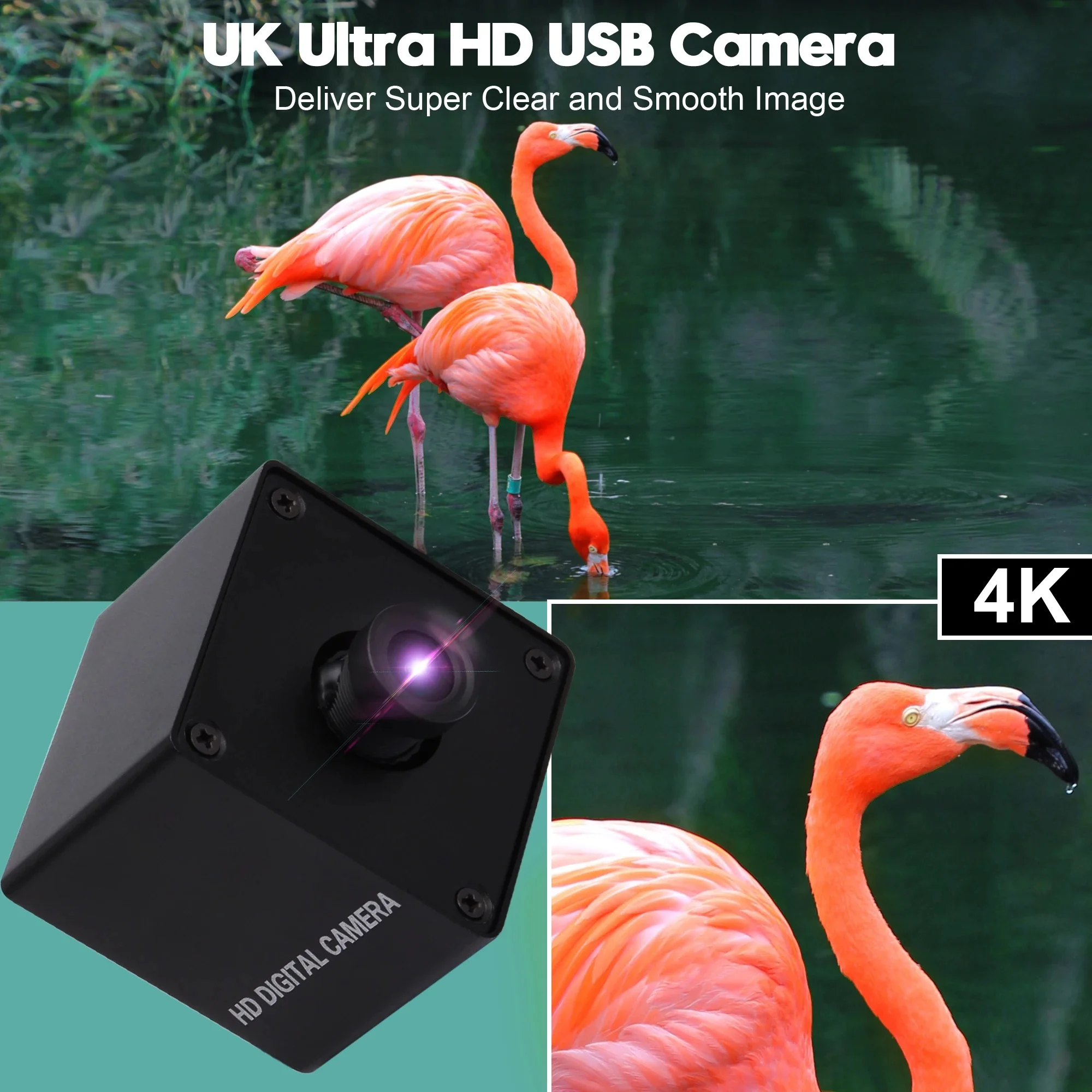 ELP 4K USB Webcam IMX317 Sensor 2160P 30fps USB Mini Camera Inbuilt Microphone for Video conference Home Surveillance