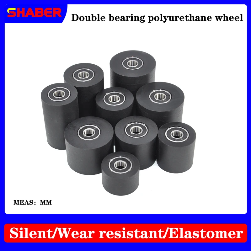 【SHABER】Factory supply Double bearing polyurethane rubber sleeve conveyor belt rubber wrap bearing wheel guide wheel