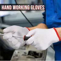Hand Working Gloves Safety Grip Protection Work Gloves Men Women BBQ Thick Cotton White(Pack of 12 Pairs) 2