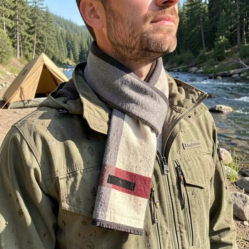 Wrap heavy-duty soft chenille for lake fishing mens outdoor neck wrap frigid climate male winter Wrap