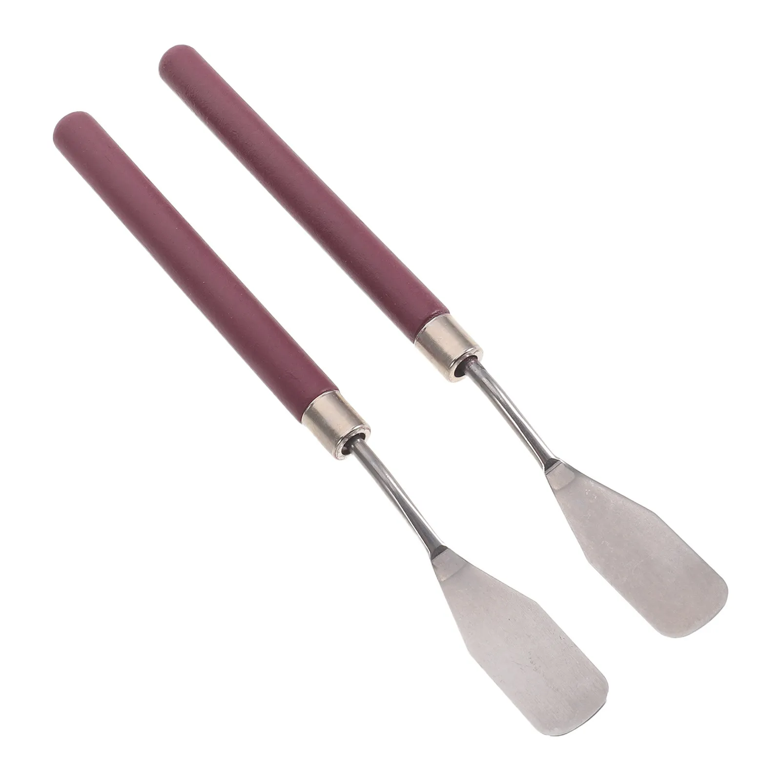 2Pcs Moxa Ash Scoop Tool Wooden Handle Heat Resistant Metal Scraper Ash Shovel Acupuncture Moxibustion Tool Multiuse Cleaning